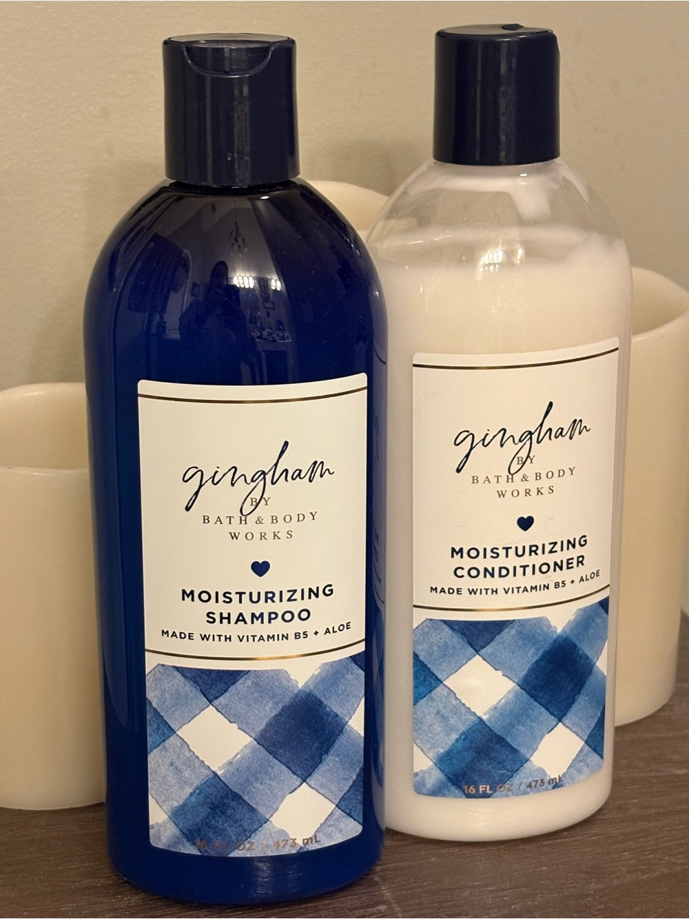 Bath & Body Works Gingham Hair Shampoo & Conditioner 16 fl oz Each - New